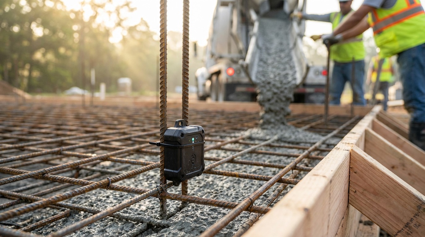 AI concrete maturity sensors for residential foundations