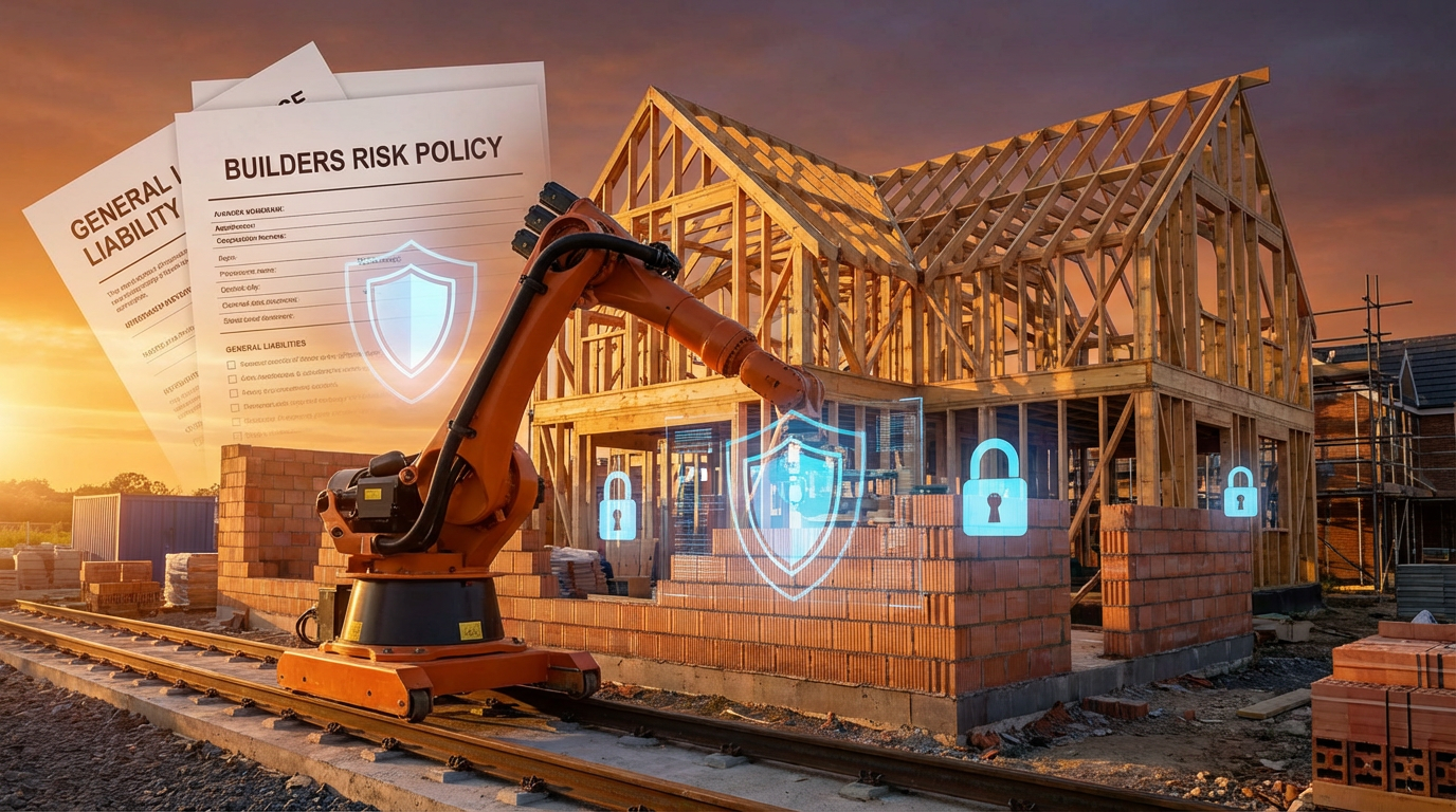 Insurance and liability challenges for robot-built homes