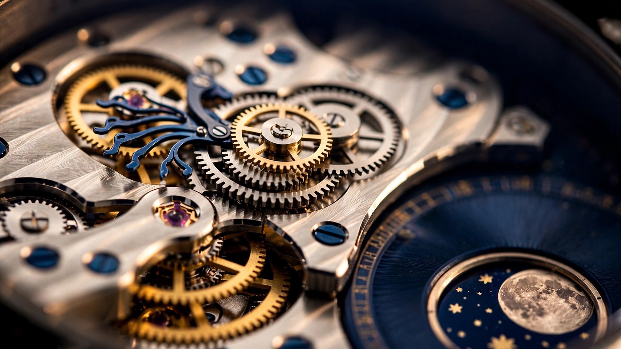 IWC Big Pilot's Watch Perpetual Calendar ProSet showing multi-layered program wheel architecture and dual moonphase display at 12 o'clock