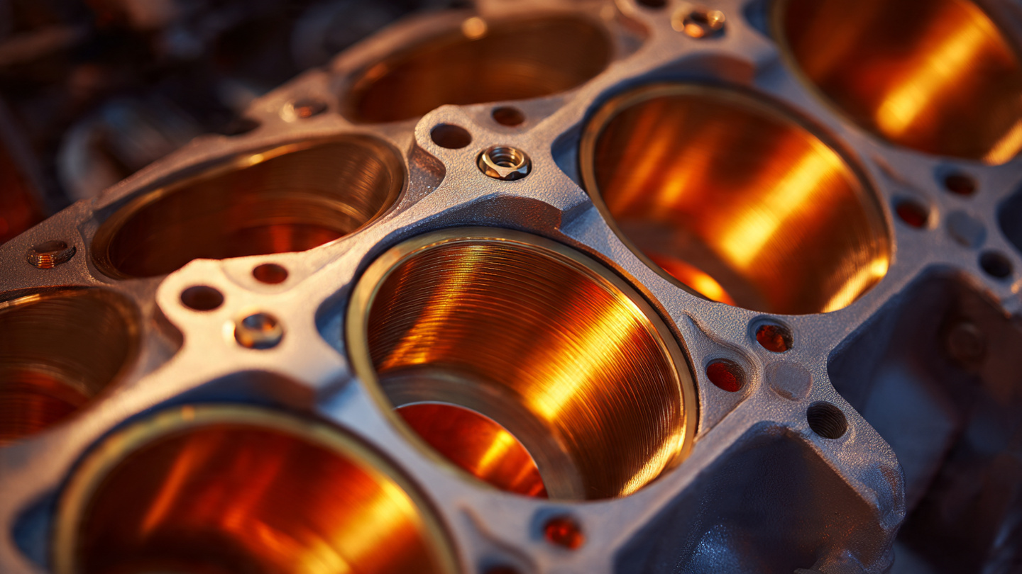 Close-up of the Lamborghini L411 twin-turbocharged V8 engine showing the hot-vee turbocharger layout and flat-plane crankshaft assembly