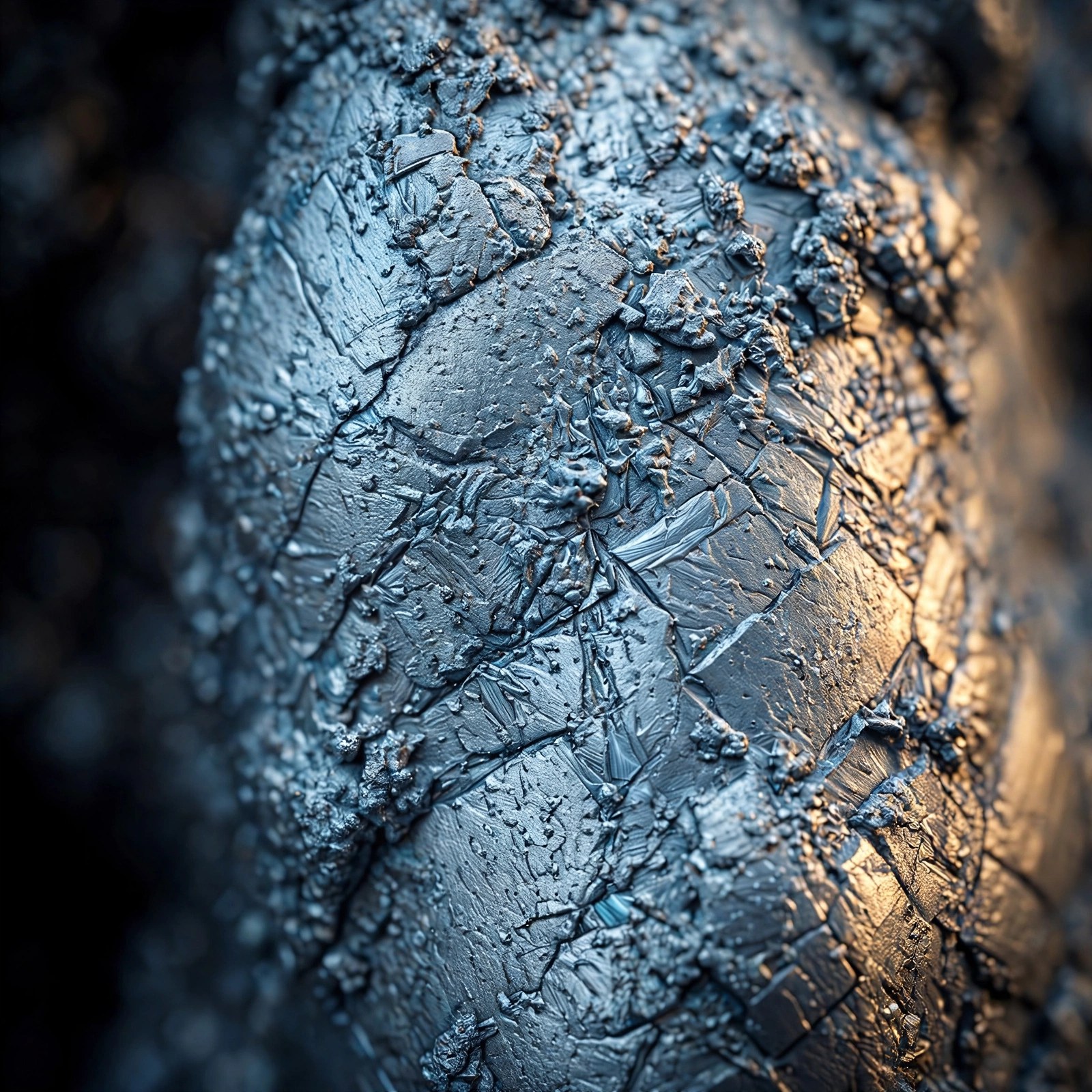 Close-up of sandblasted hafnium watch case showing distinctive silver-blue metallic surface texture