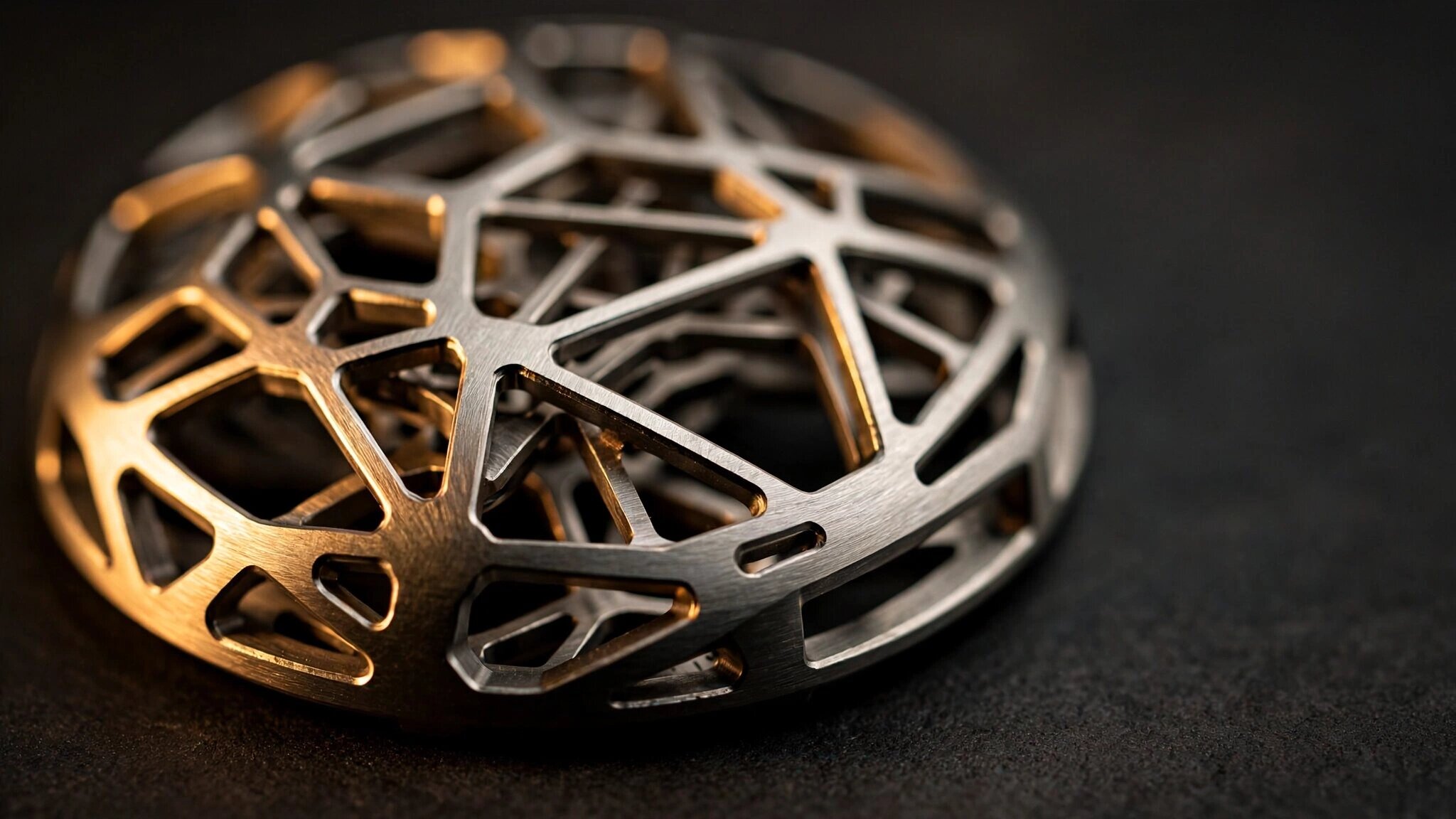Parivas Exo.1 watch showing the open-worked monolithic lattice case architecture in 316L stainless steel