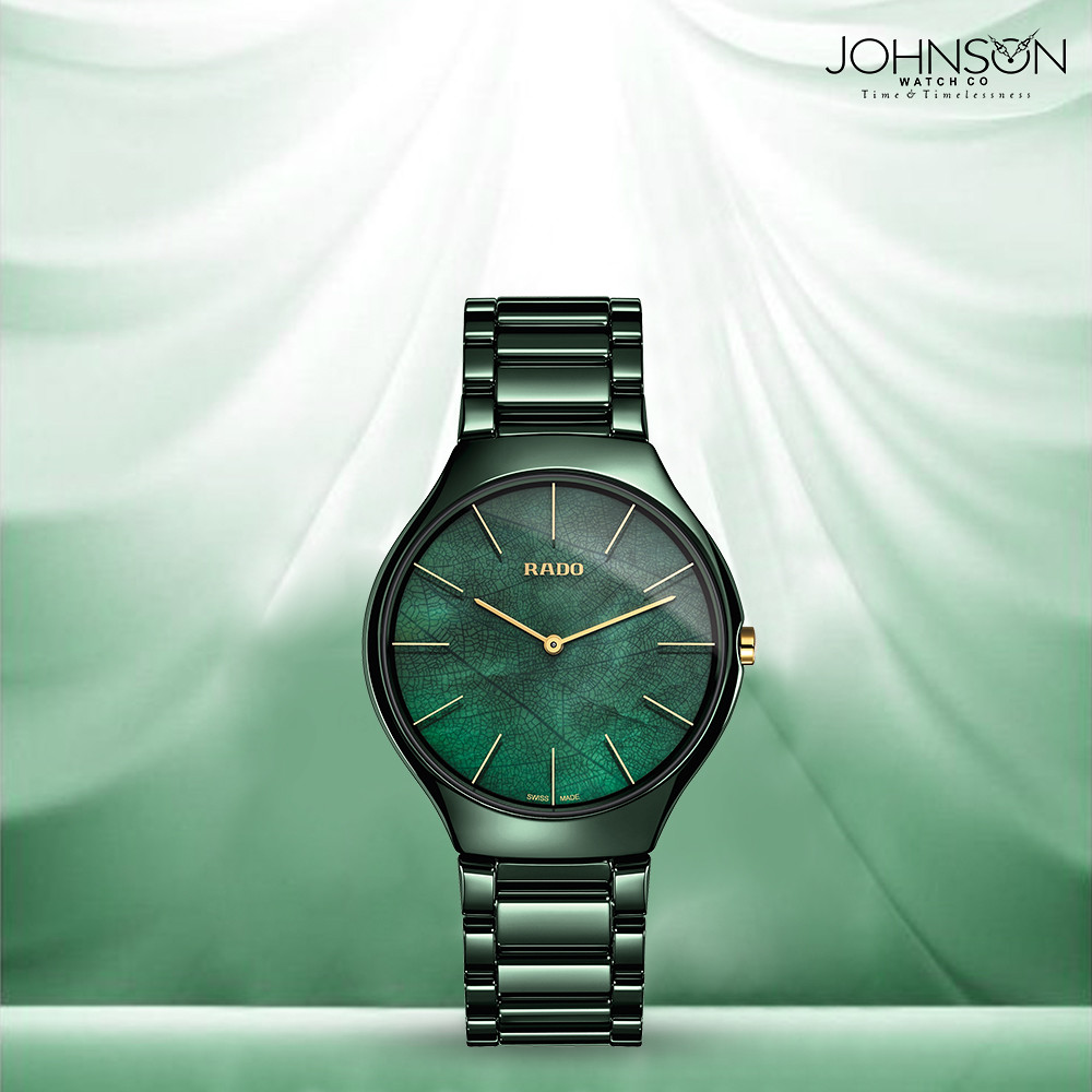 Rado ceramic watch case close-up showing metallic luster and scratch-free surface