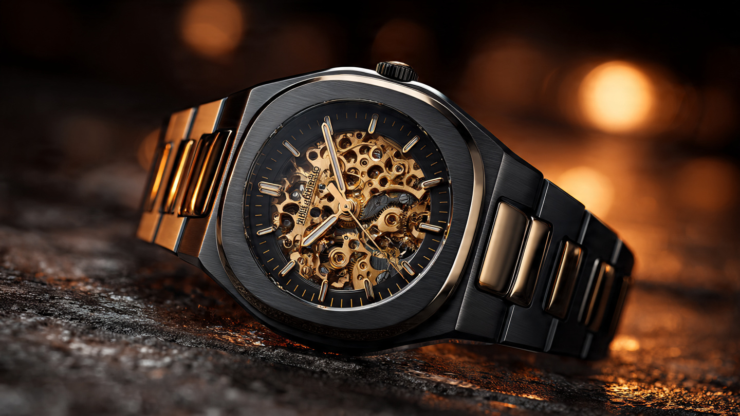 Zenith Defy Skyline Skeleton in black ceramic with gold-toned skeletonized El Primero movement visible through the dial